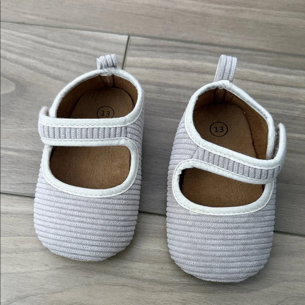 Gray Kids Shoes with Strap